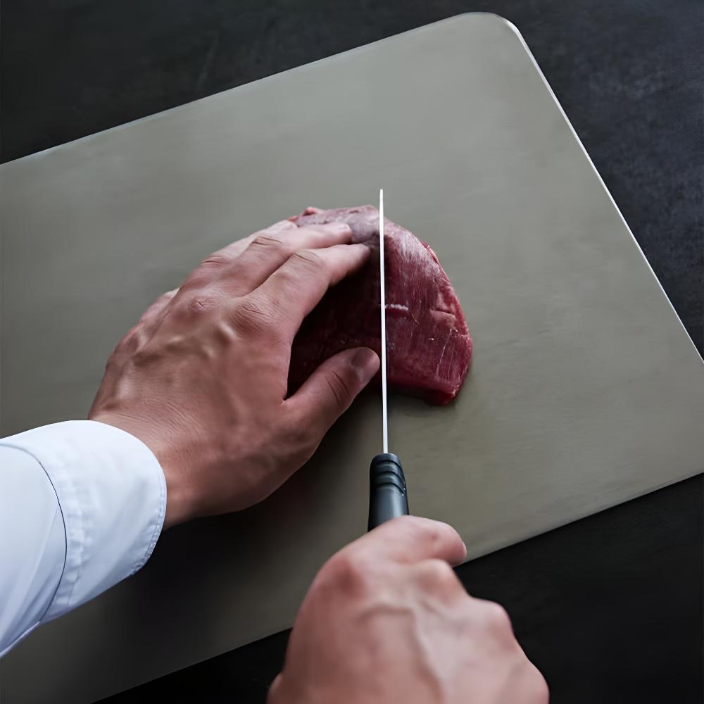 Premium stainless steel cutting board for maximum cleanliness and durability