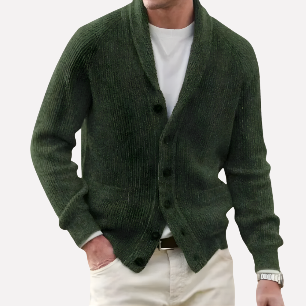 Cardigan da uomo con colletto a scialle