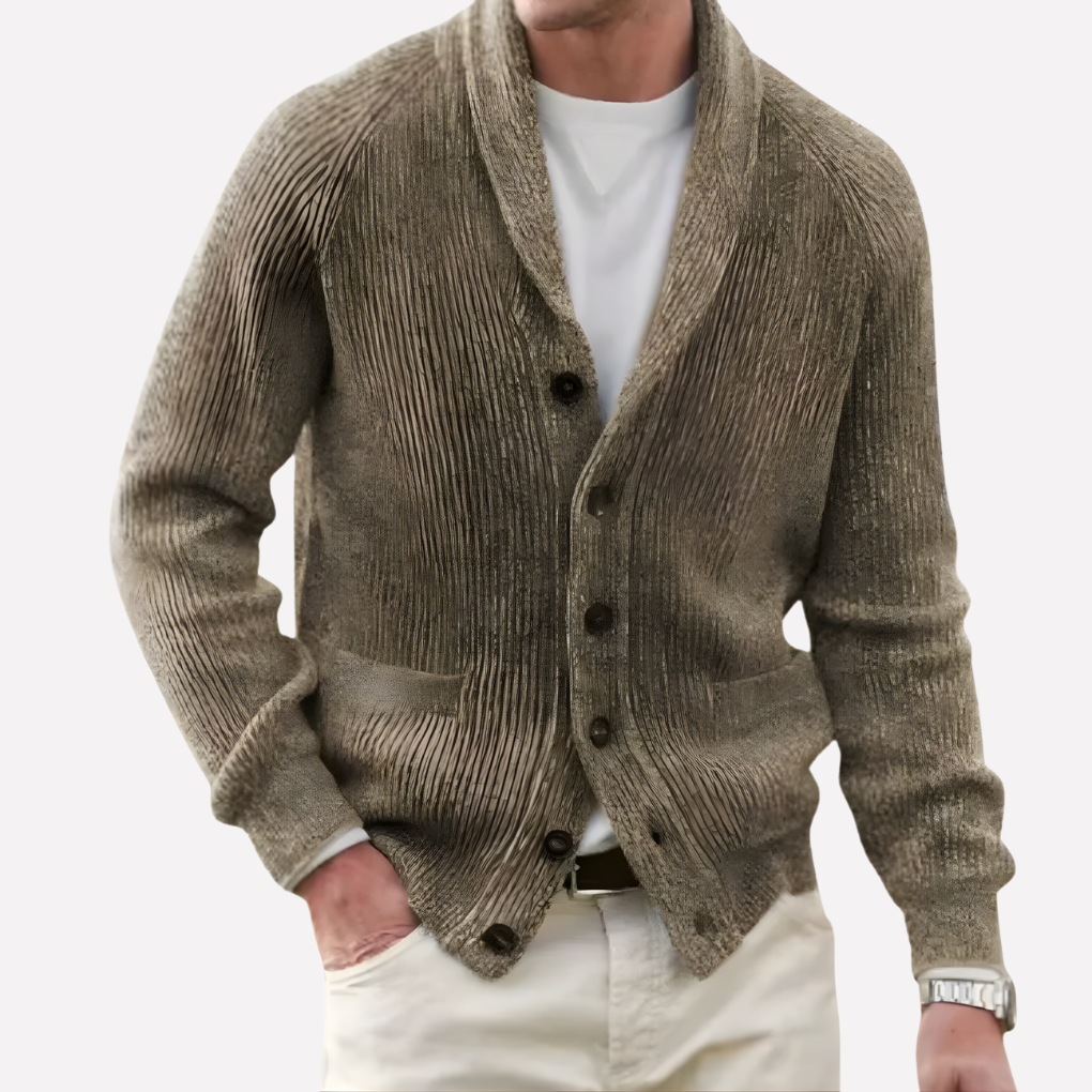 Cardigan da uomo con colletto a scialle