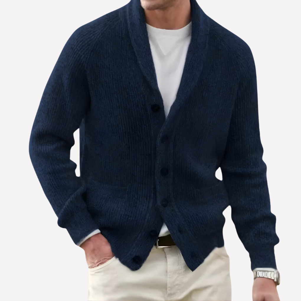Cardigan da uomo con colletto a scialle