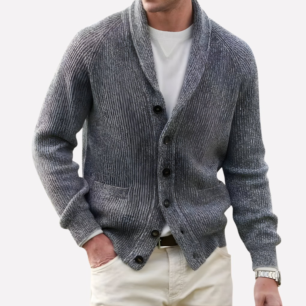 Cardigan da uomo con colletto a scialle