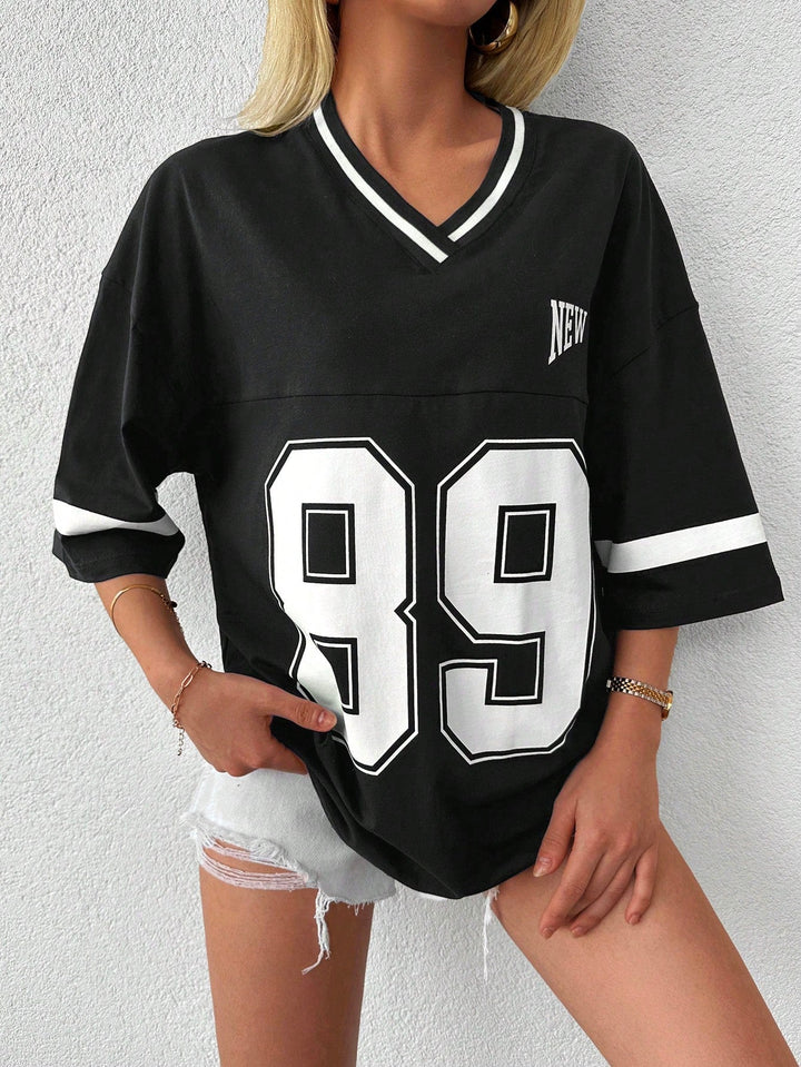 Casual oversized baseball/soccer shirt for women