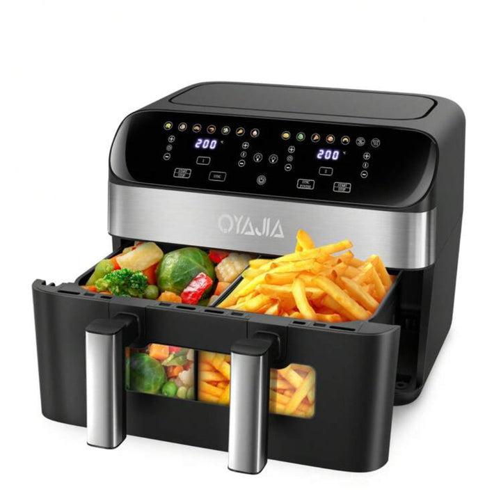Friggitrice ad aria doppia zona 12 in 1 con sistema a 2 cestelli
