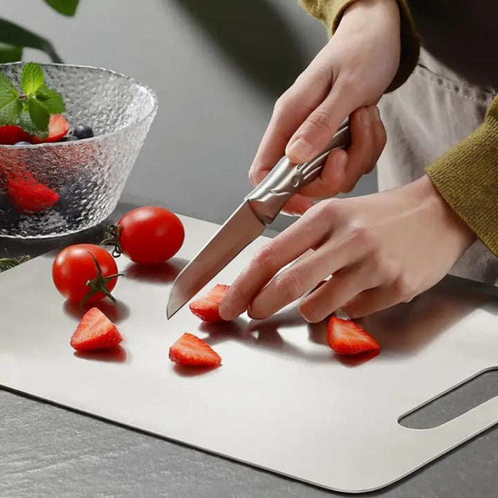 Premium stainless steel cutting board for maximum cleanliness and durability