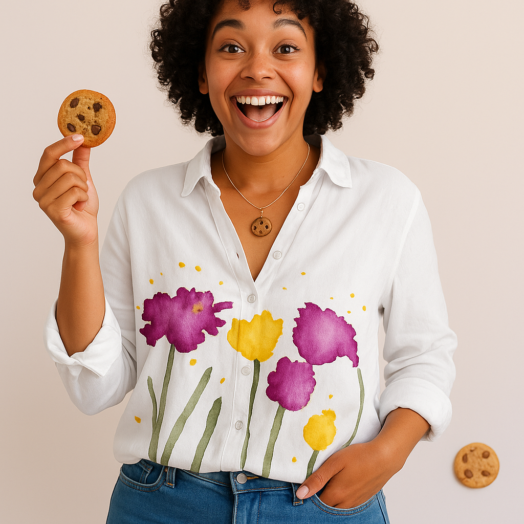 Camisa mujer con escote en V y estampado floral y mangas largas