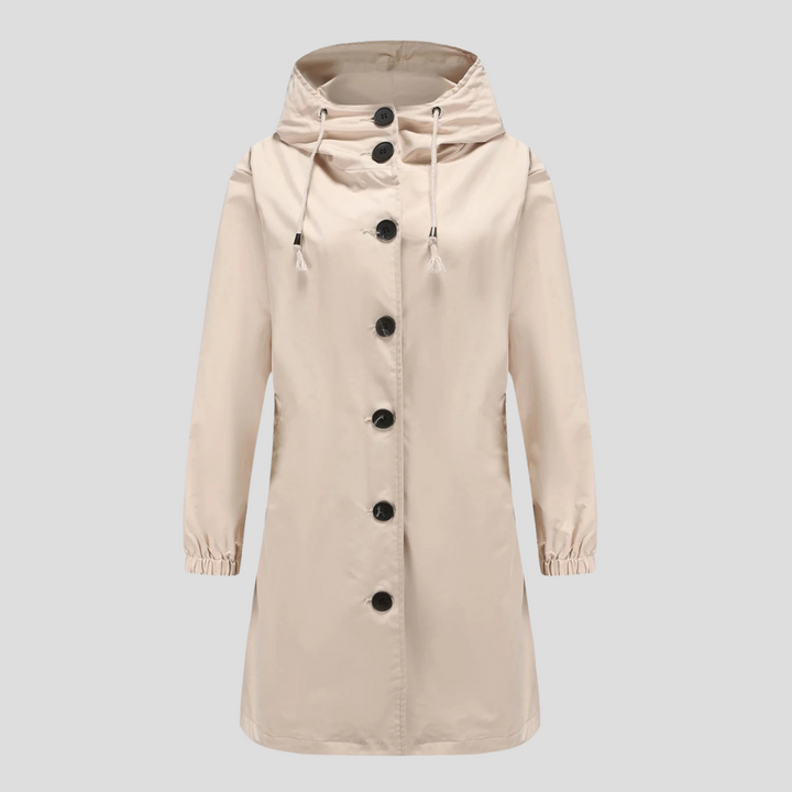 Waterproof rain jacket with hood for women