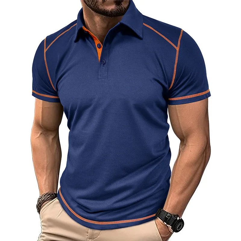 Polo da uomo a blocchi di colore – Design classico e comfort quotidiano