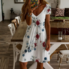 Vestido de mujer de manga corta con escote en V