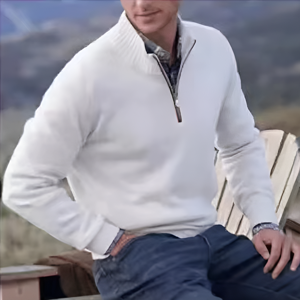 Maglione da uomo con mezza zip