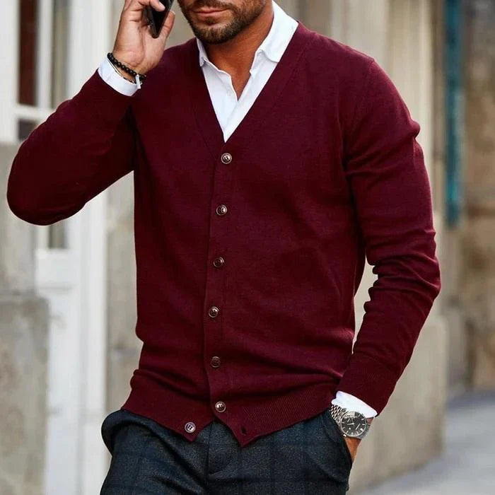 Maglione cardigan lavorato a maglia per uomo