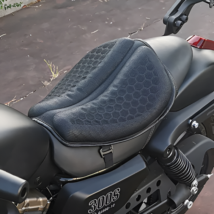 Gel cushion for motorcycle seat for long-distance travel
