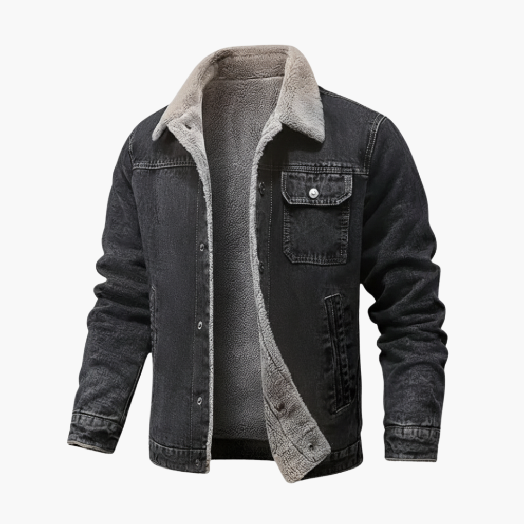 Chaqueta de mezclilla forrada con forro polar para hombre Precio en oferta