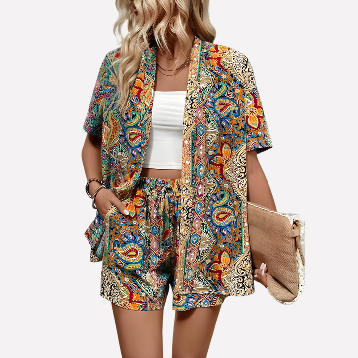 Camicia e pantaloncini kimono da donna
