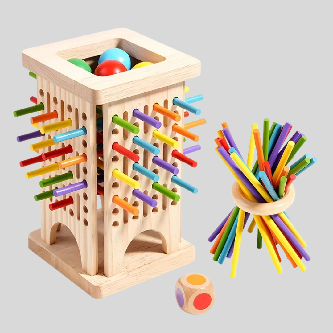 Juego de bastones de madera tres en uno