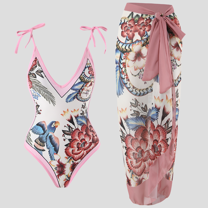Costume da bagno intero vintage con volant