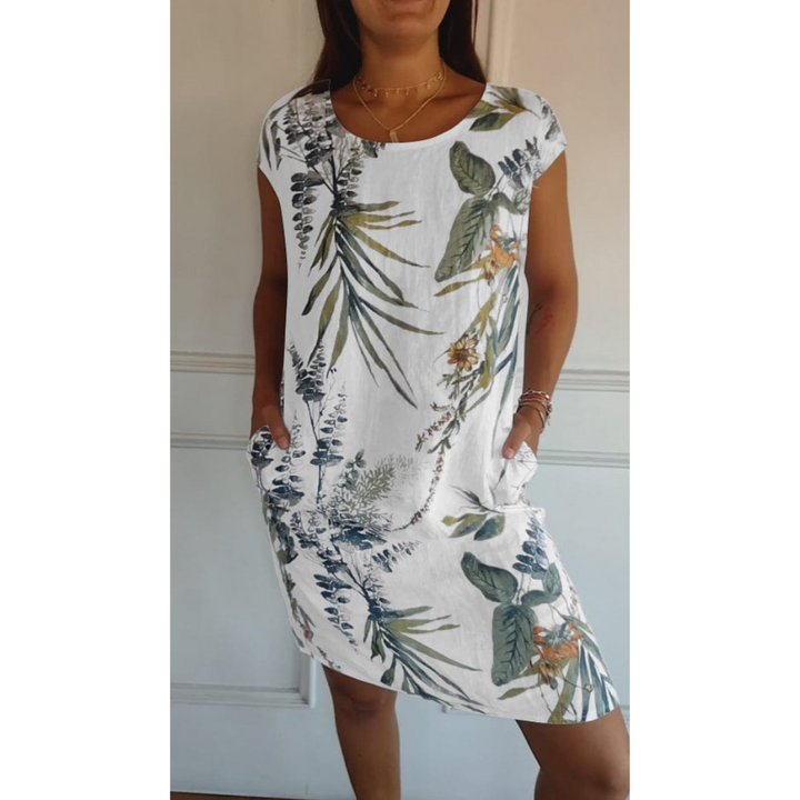 Vestido cómodo con escote redondo