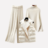 Maglione a Collo Alto da Donna, Pantaloni e Gilet Imbottito