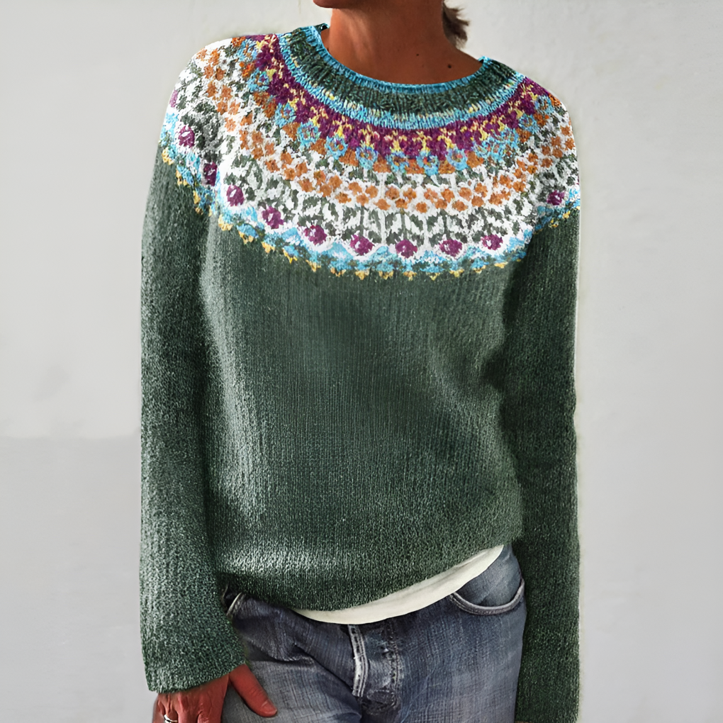 Maglione da donna con motivo da giardino