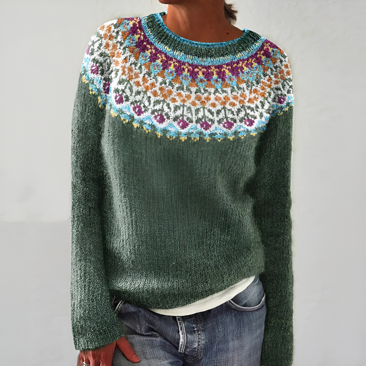 Maglione da donna con motivo da giardino