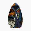 Cardigan con cappuccio unisex con zip e design a stampa di gatto