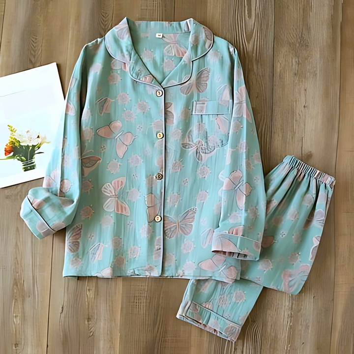 2 pieces in cotton with butterfly print