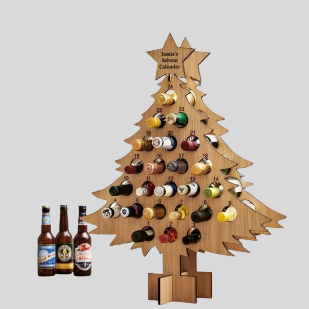 Calendario dell'Avvento con bottiglie di birra