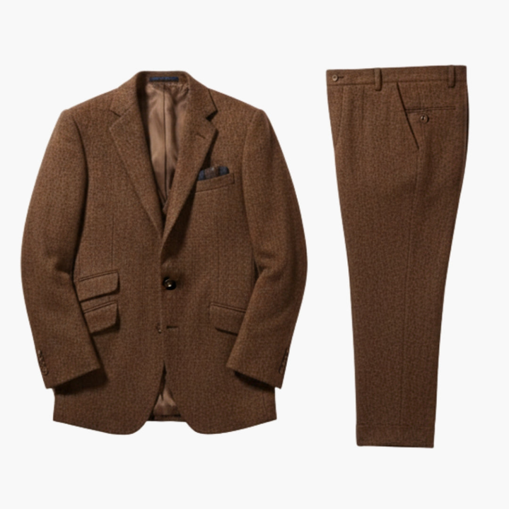 Men's formal suit set with jacket and waistcoat