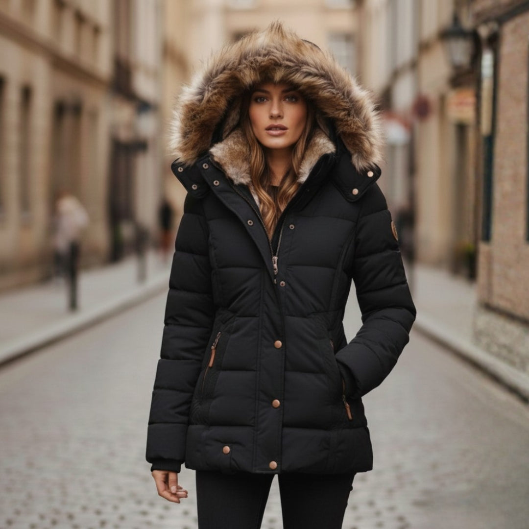 Chaqueta acolchada con capucha para mujer