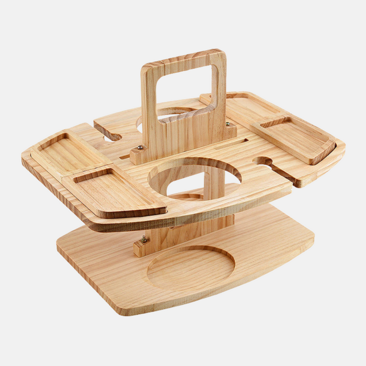 Portable folding wooden picnic table