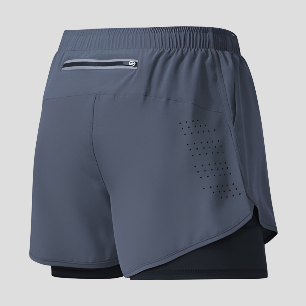 Pantaloncini da corsa con cerniera ad asciugatura rapida da uomo