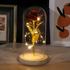 Rosa eterna con luce a LED in cupola di vetro