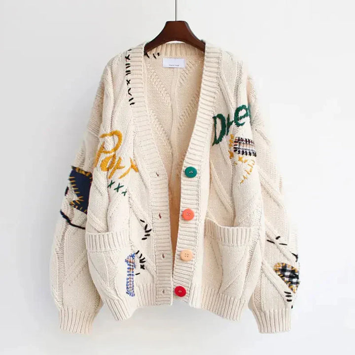 Cardigan a V Rasato per Donne