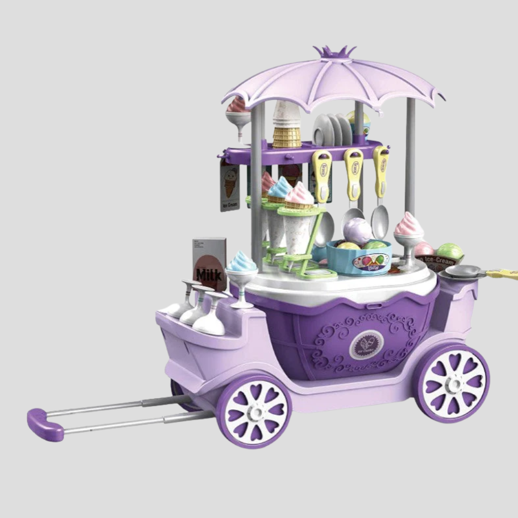 Carretto dei gelati giocattolo con accessori