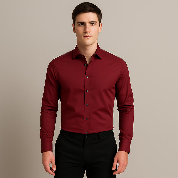 Camisa de trabajo elasticizada de hombre