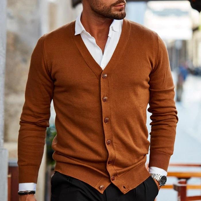 Maglione cardigan lavorato a maglia per uomo