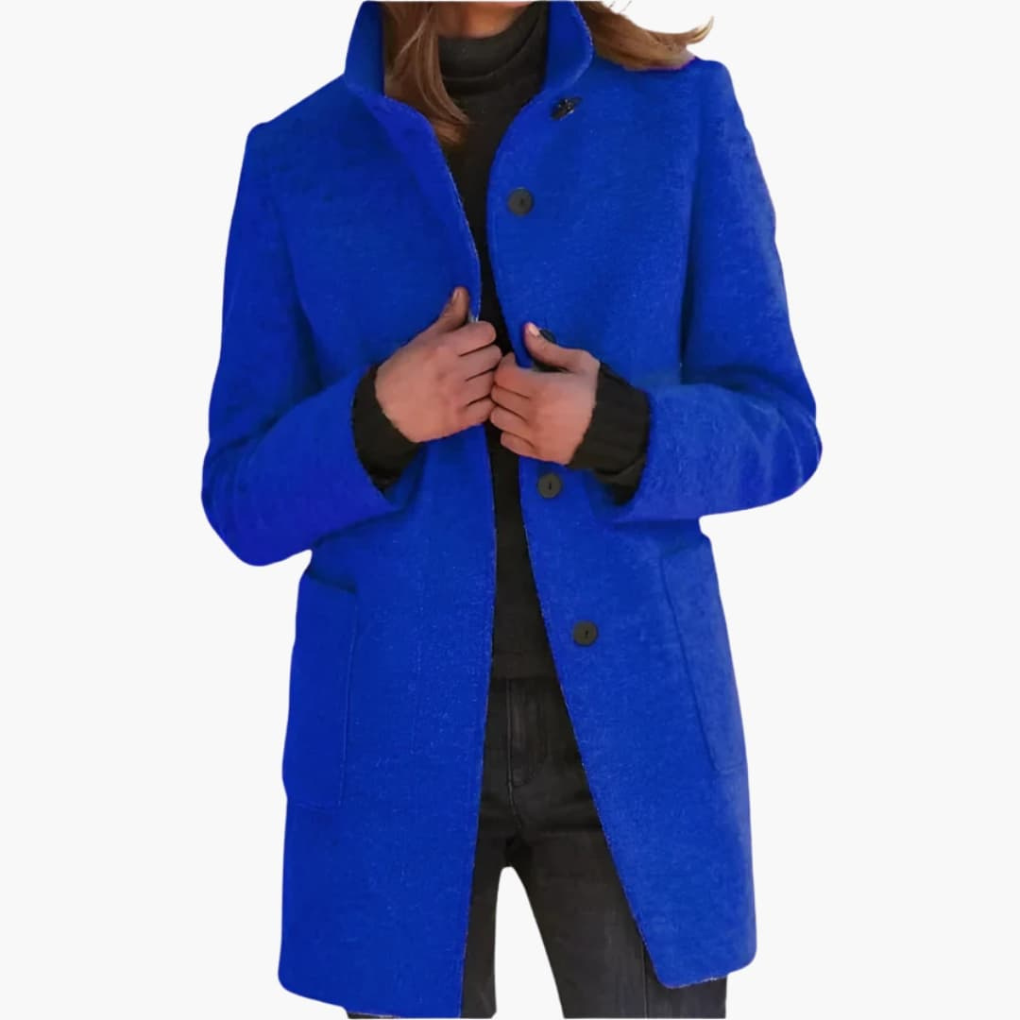 Cappotto da donna con colletto alto e tasche