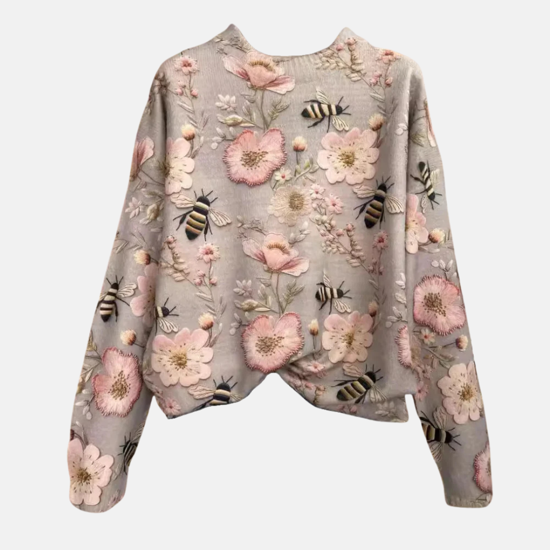 Maglione in Maglia 3D Fiori per Donne