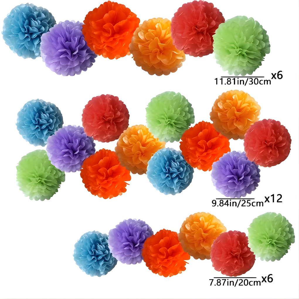 Set de guirnaldas de flores de papel y globos de 24 piezas