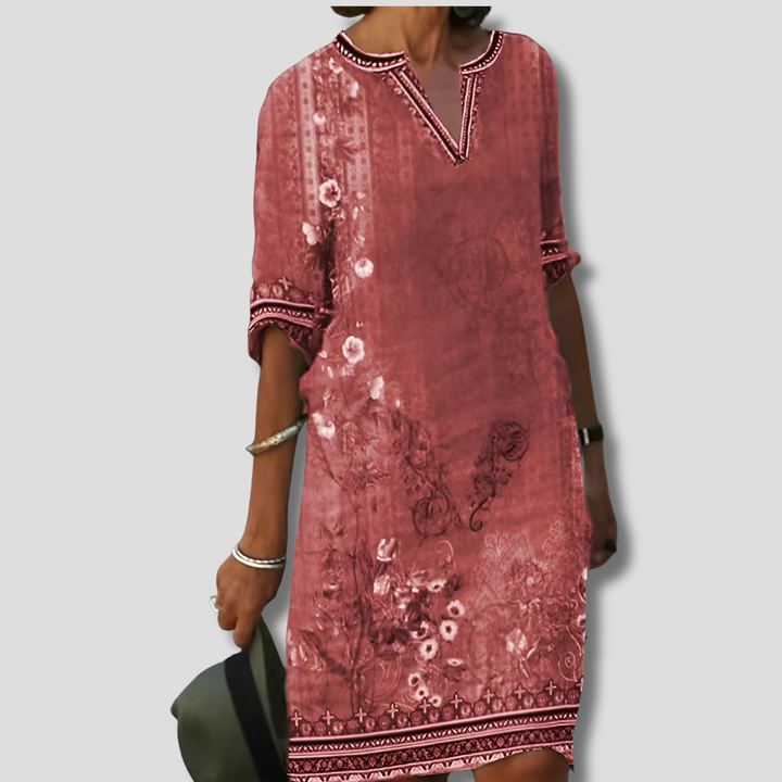 Vestido boho floral con volantes, cómodo y fácil de llevar