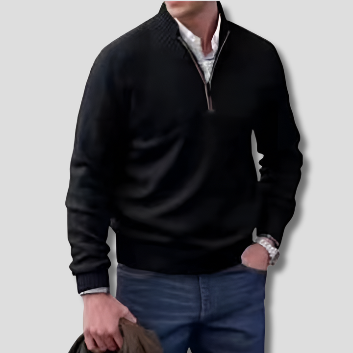 Maglione da uomo con mezza zip