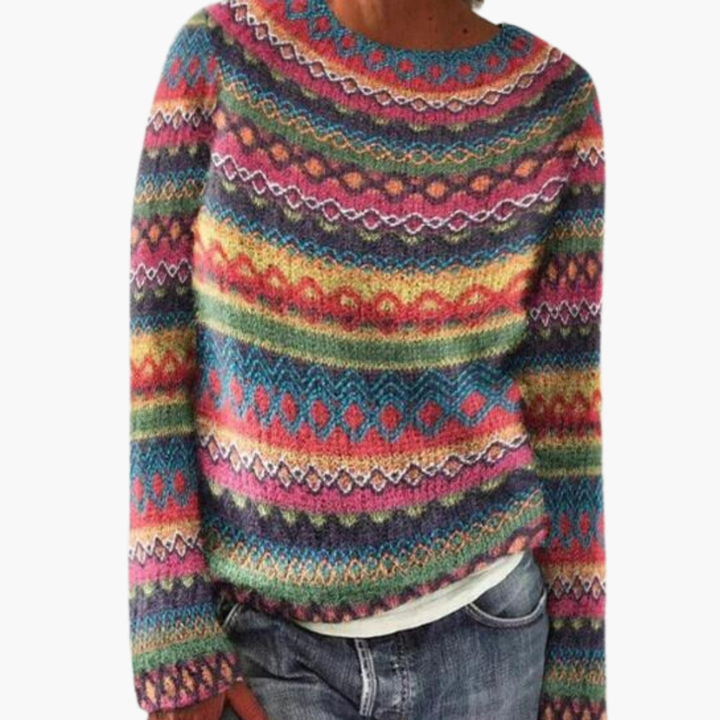Maglione da donna a maglia con scollo rotondo