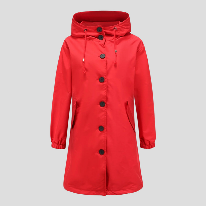 Waterproof rain jacket with hood for women