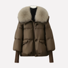 Giacca Puffer da Donna con Collo in Pelliccia Sintetica