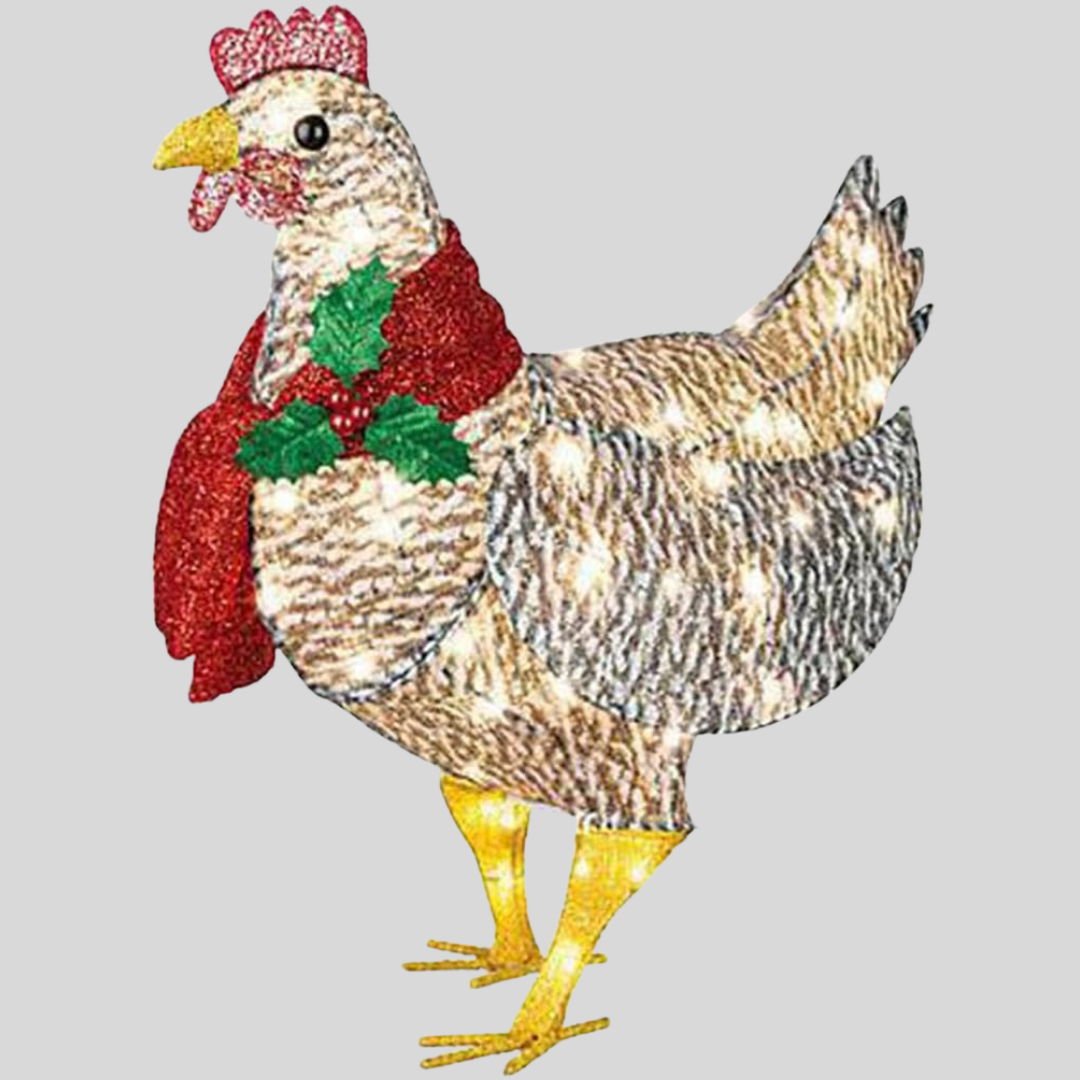 Pollo luminoso con decorazione a forma di sciarpa
