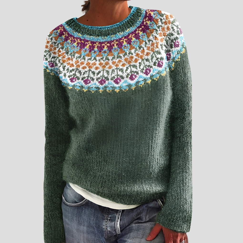 Maglione da donna con motivo da giardino
