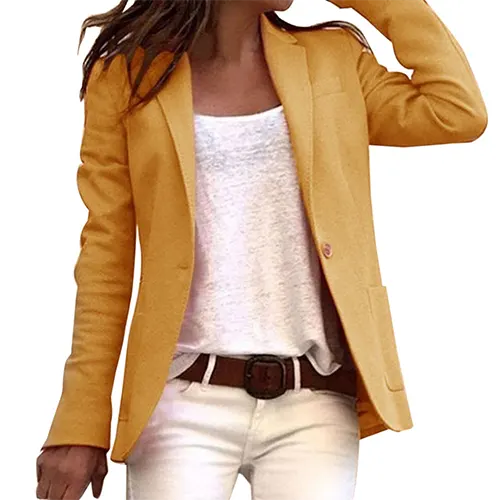 Blazer de trabajo casual para mujer de mangas largas