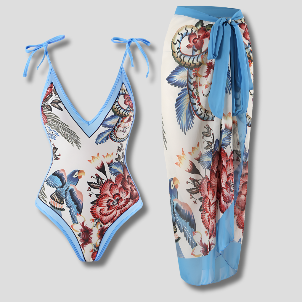 Costume da bagno intero vintage con volant