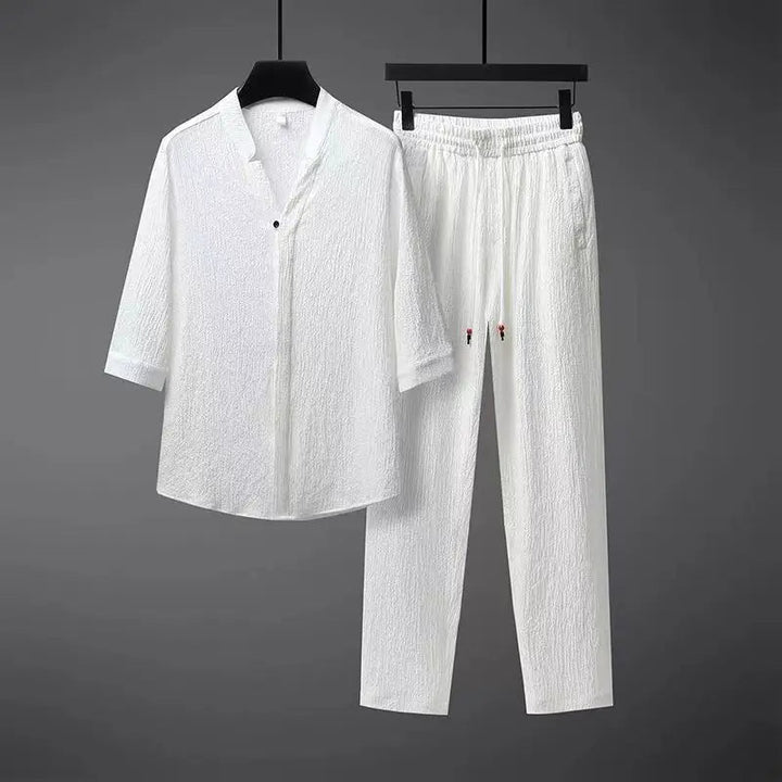Completo Tuta in Lino Vintage 2 Pezzi per Uomo