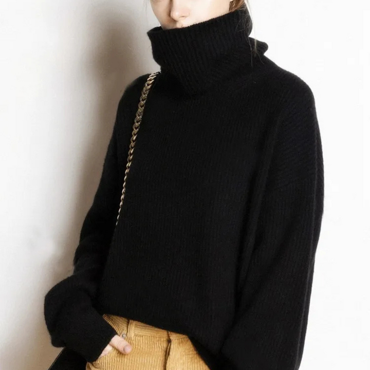 Women's oversized high-neck sweater