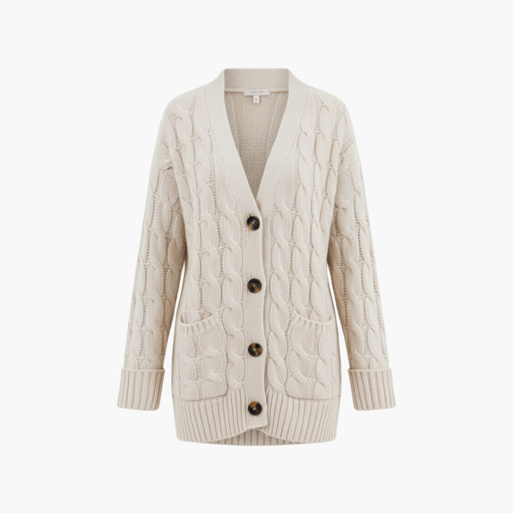 Cardigan da donna con bottoni e tasche